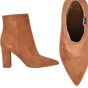 Marc Fisher Ulani brown suede booties. Like new with box